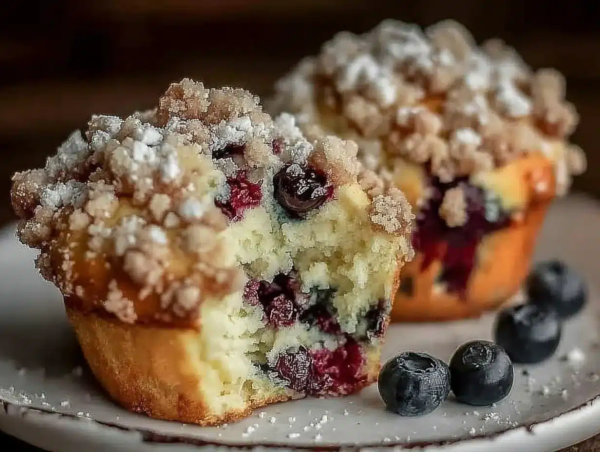 blueberry streusel muffins preparation steps