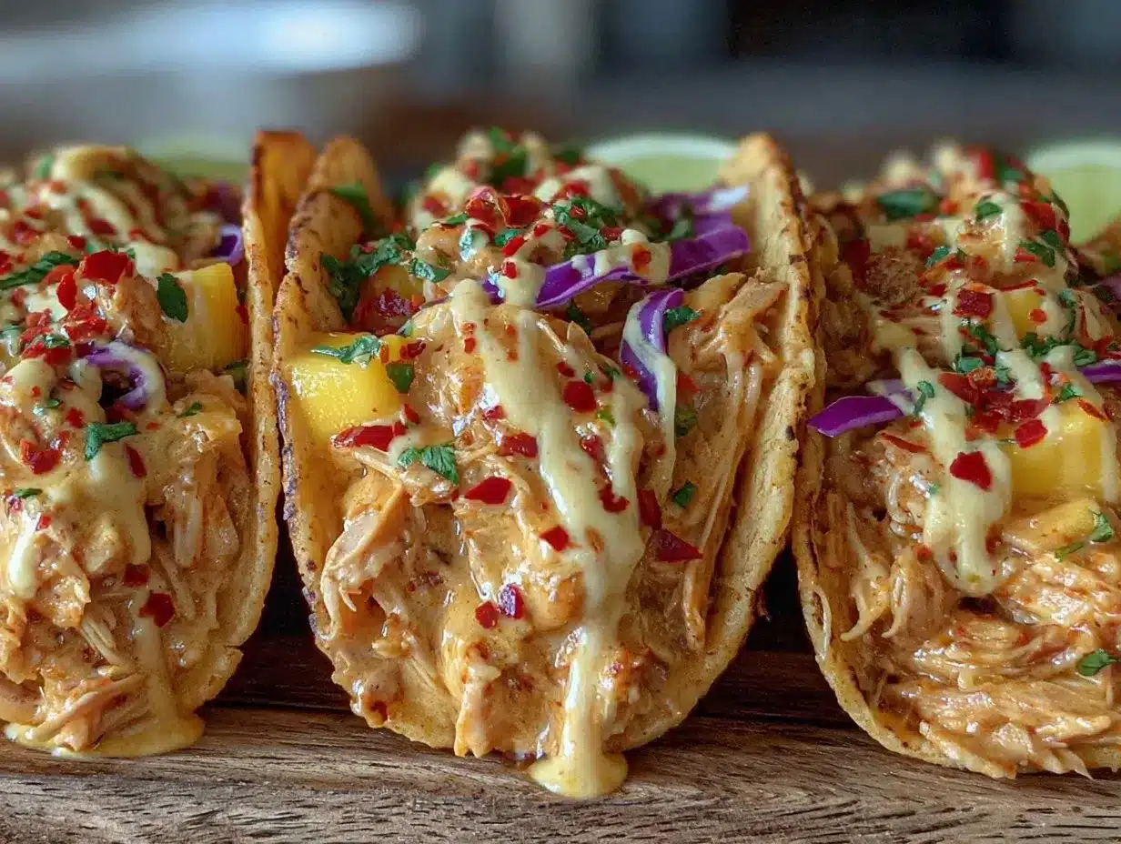 creamy crockpot coconut curry pulled chicken tacos preparation steps
