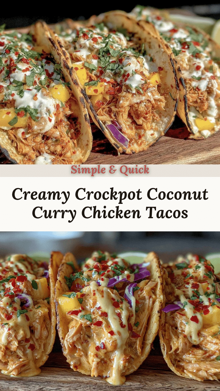 creamy crockpot coconut curry pulled chicken tacos recipe