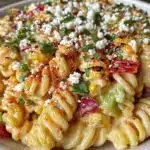 creamy elote pasta salad - featured image