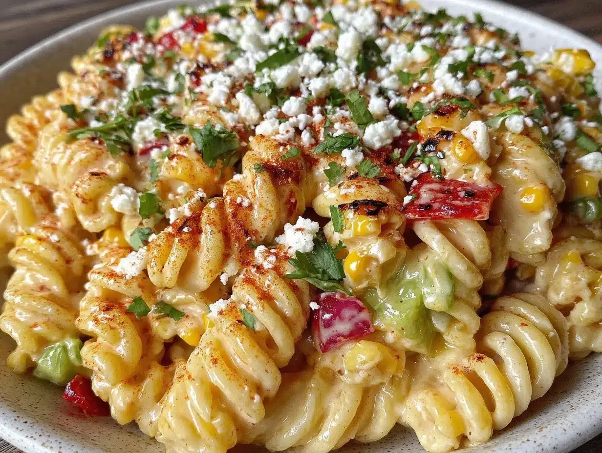 creamy elote pasta salad preparation steps