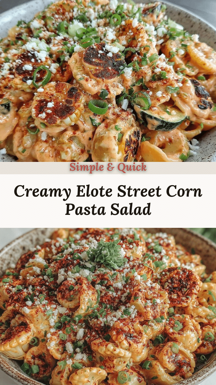 Creamy Elote Street Corn Pasta Salad recipe
