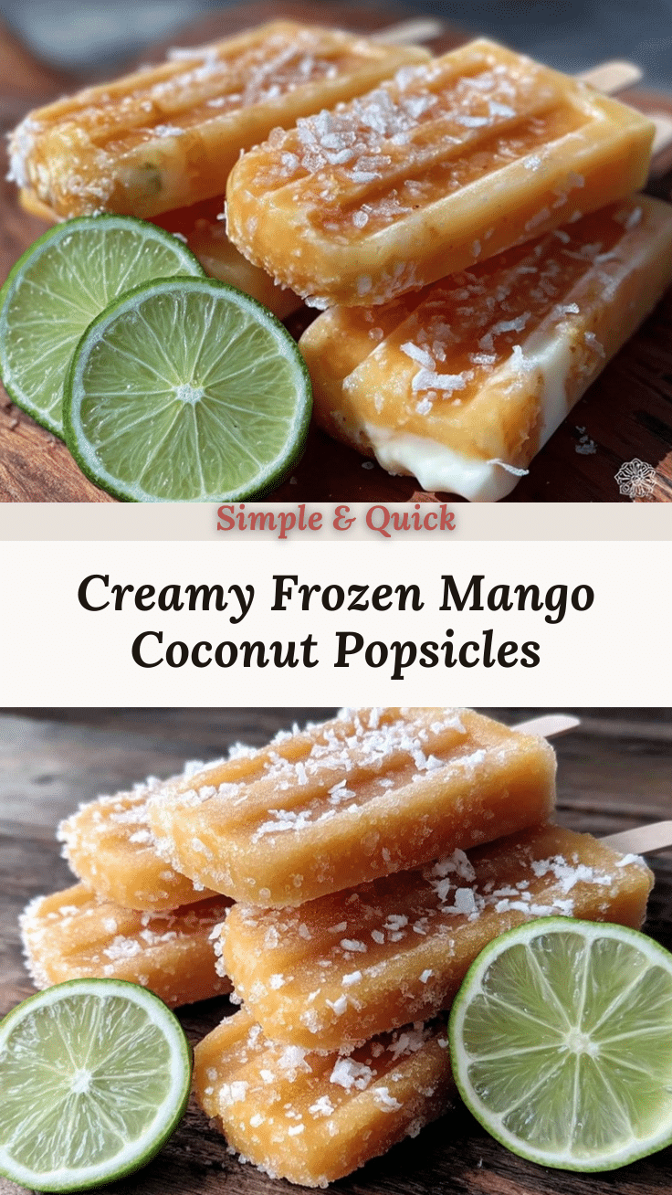 creamy frozen mango coconut popsicles recipe