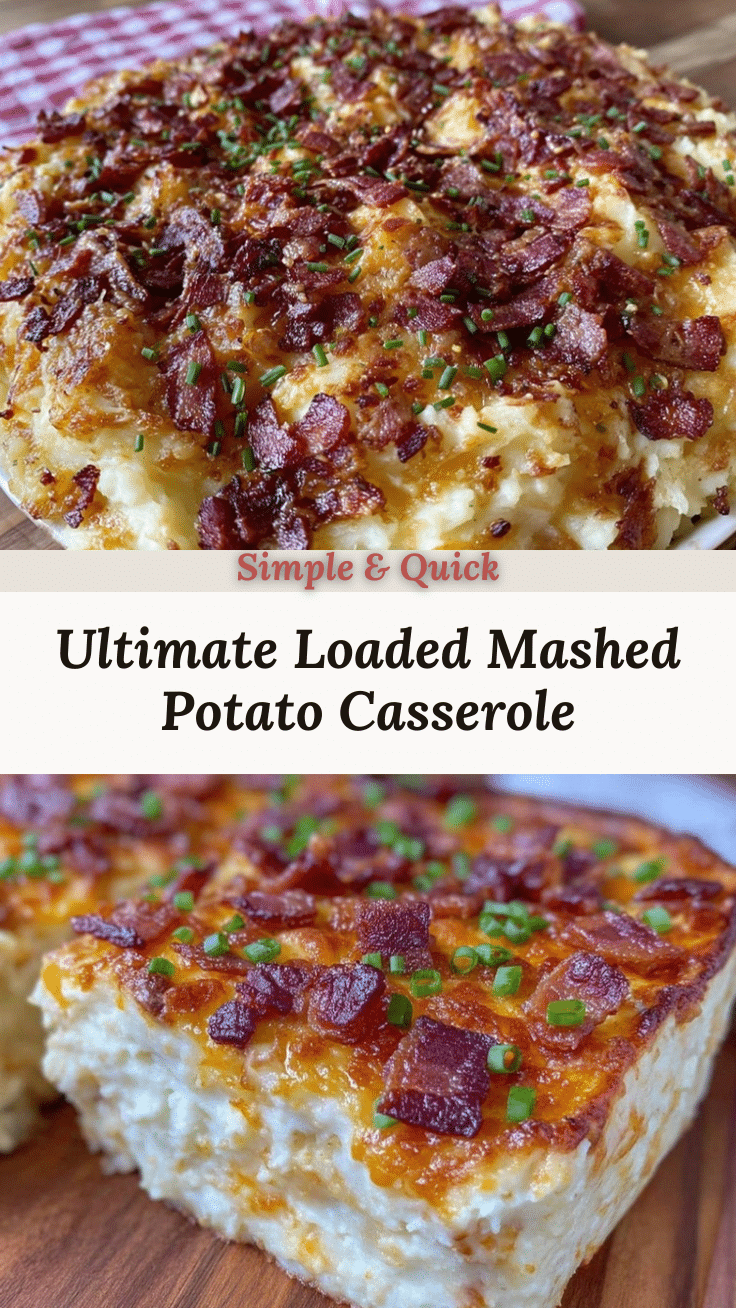 creamy loaded mashed potato casserole recipe