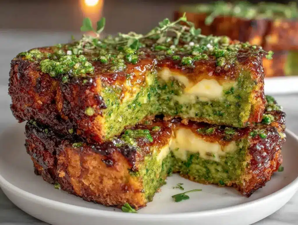 creamy matcha crème brûlée french toast bake - featured image