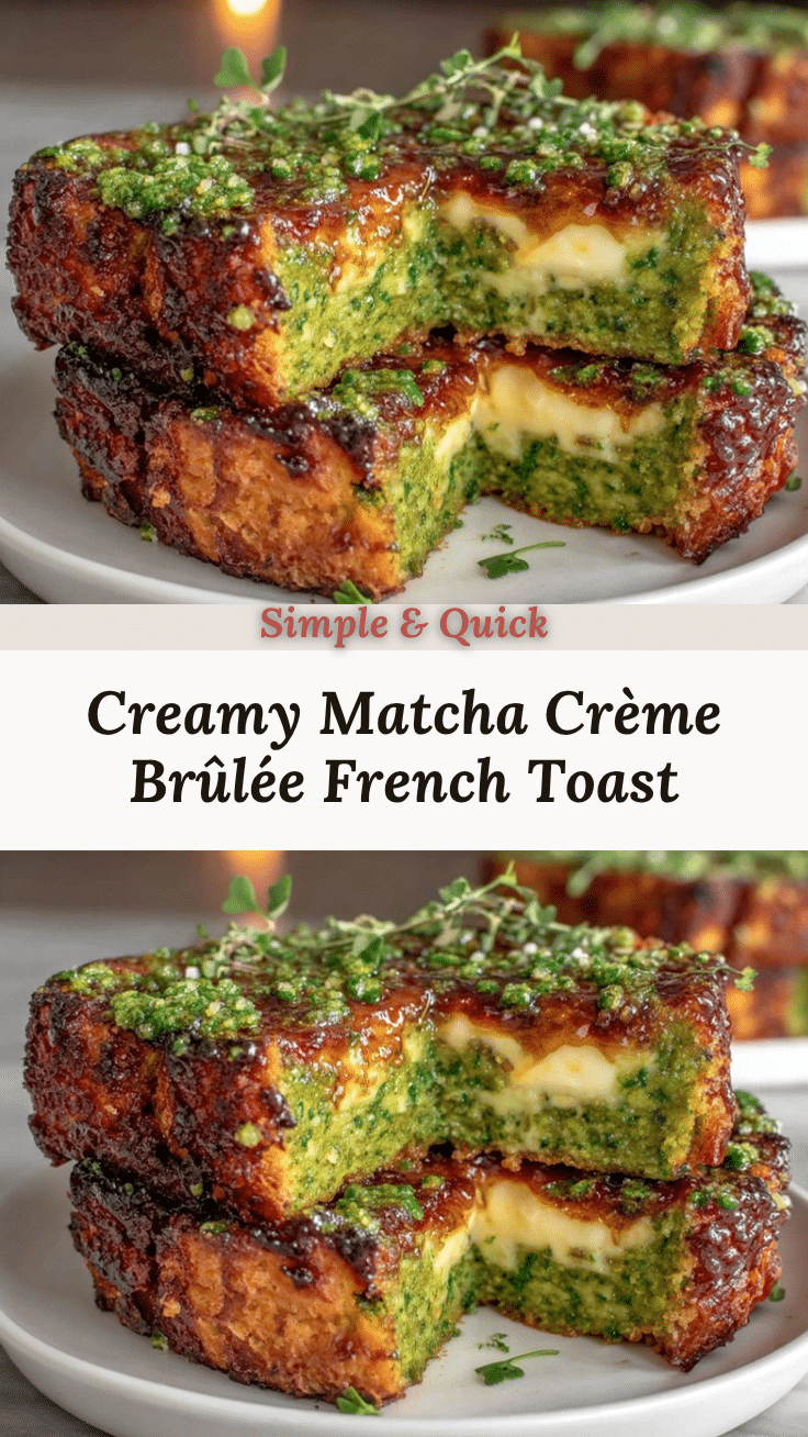 creamy matcha crème brûlée french toast bake recipe