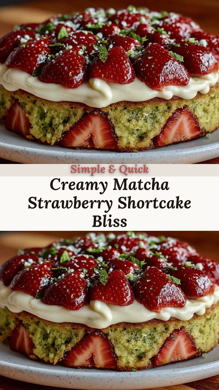 creamy matcha strawberry shortcake recipe