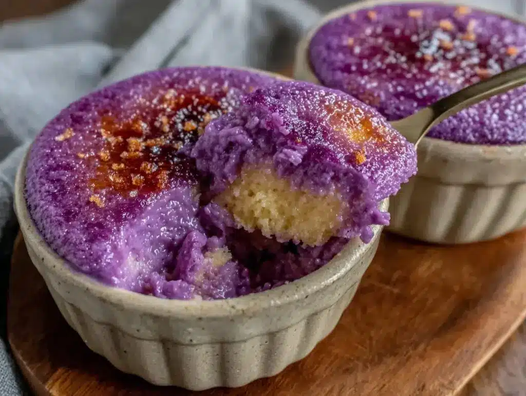 creamy ube crème brûlée - featured image