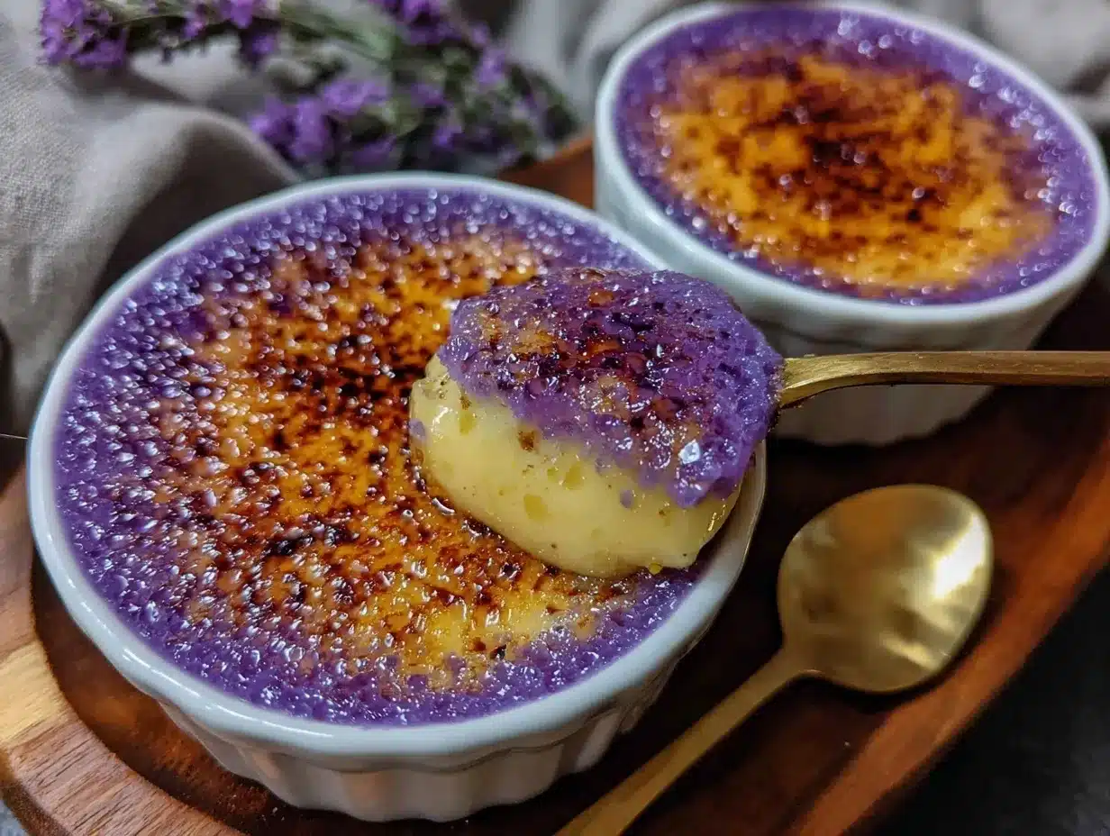 creamy ube crème brûlée preparation steps