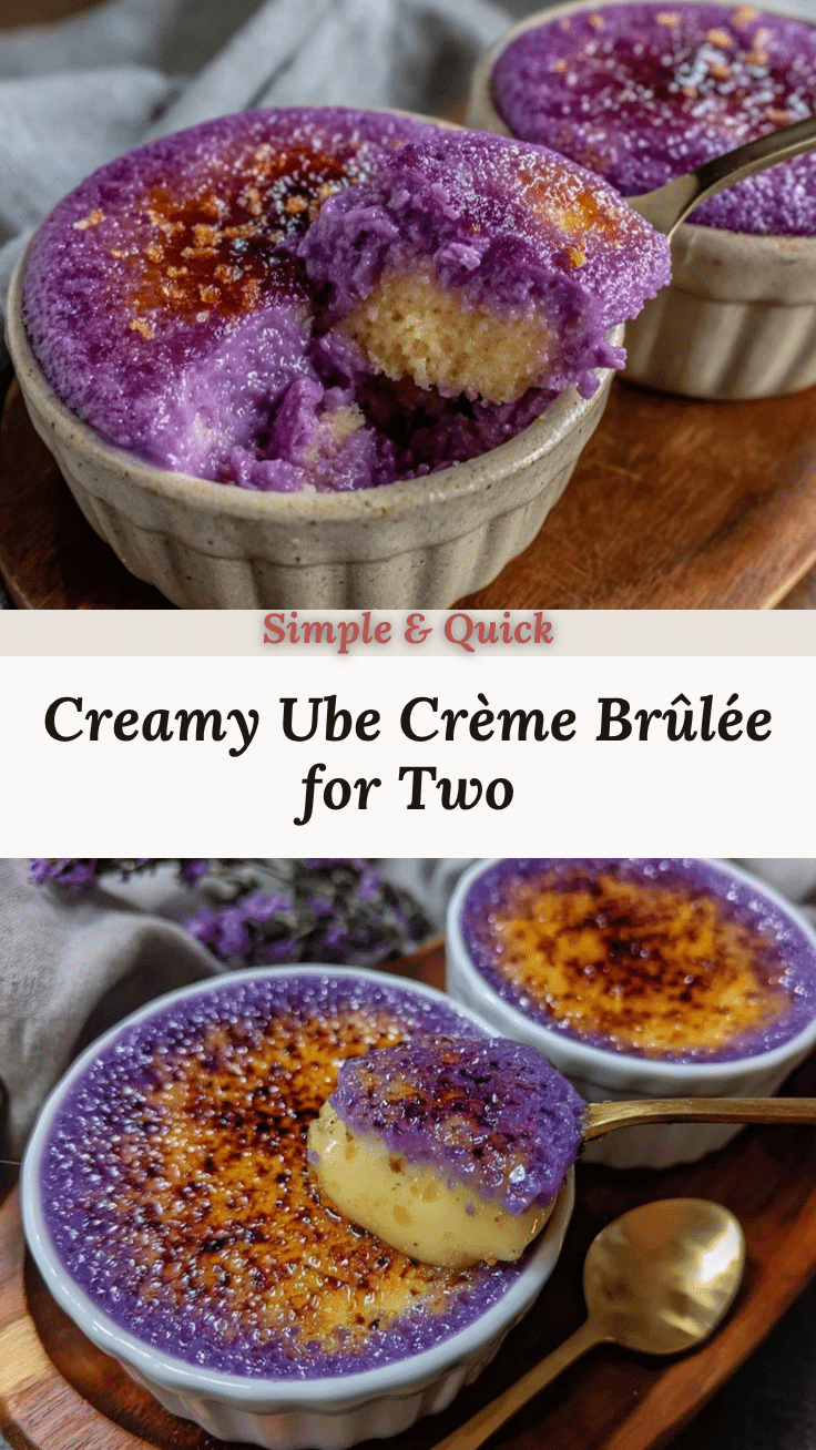 creamy ube crème brûlée recipe