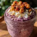 creamy ube overnight oats - featured image