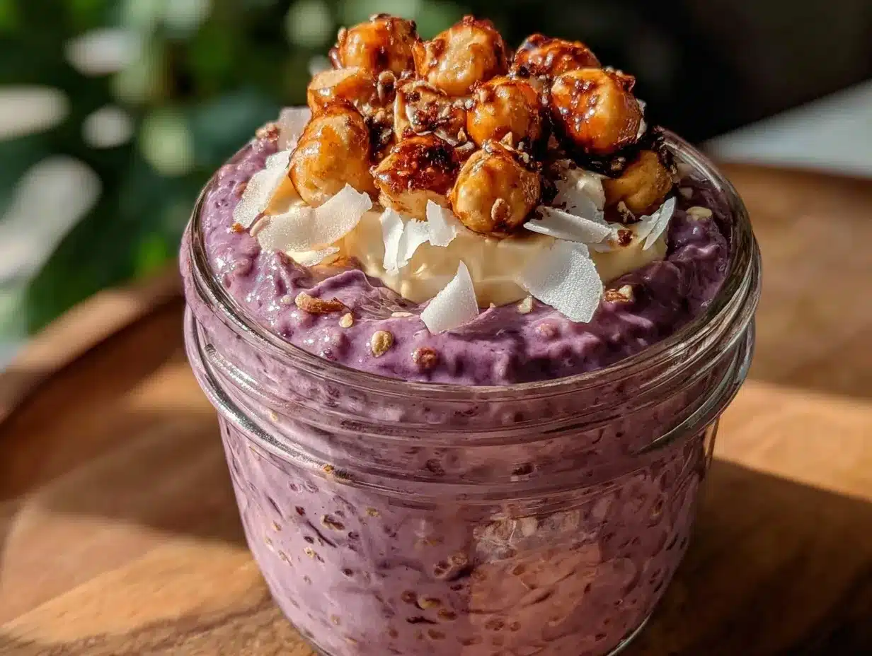 creamy ube overnight oats preparation steps