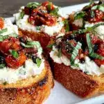 creamy whipped feta crostini - featured image