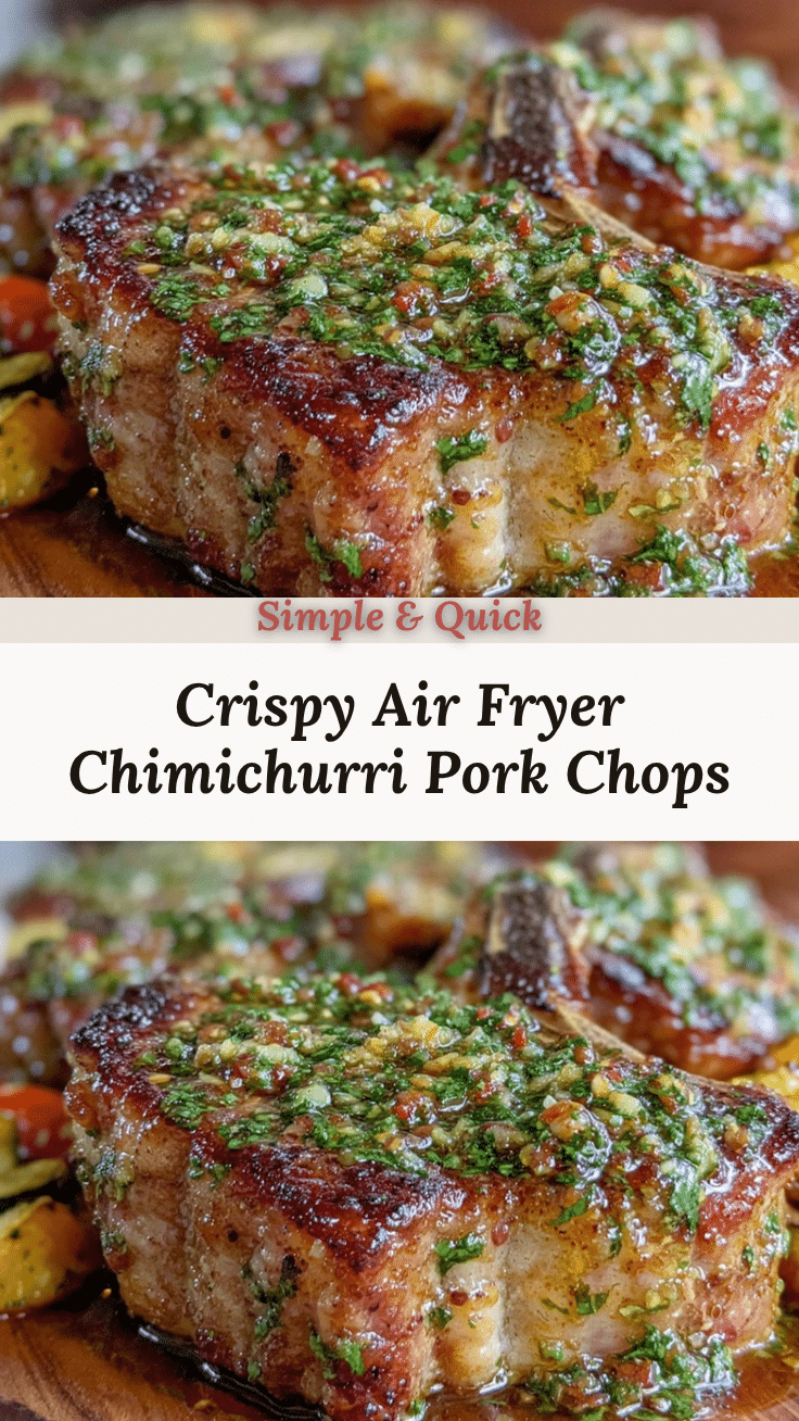crispy air fryer chimichurri pork chops recipe