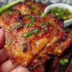 crispy air fryer miso chicken thighs - featured image