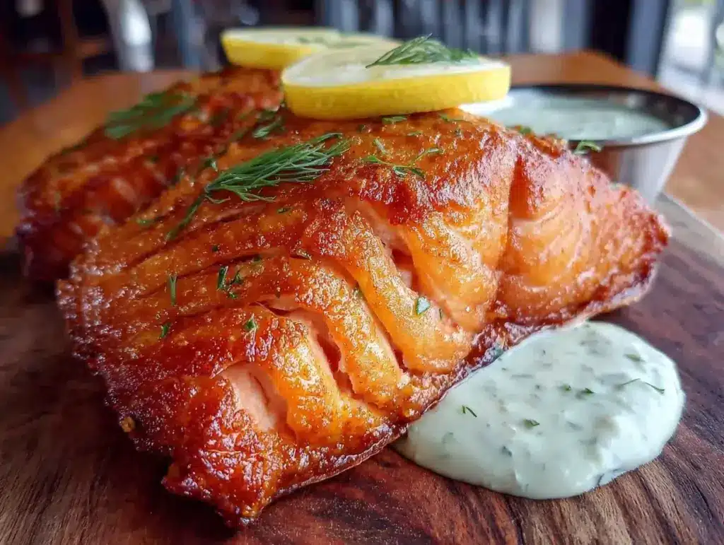 crispy air fryer salmon - featured image