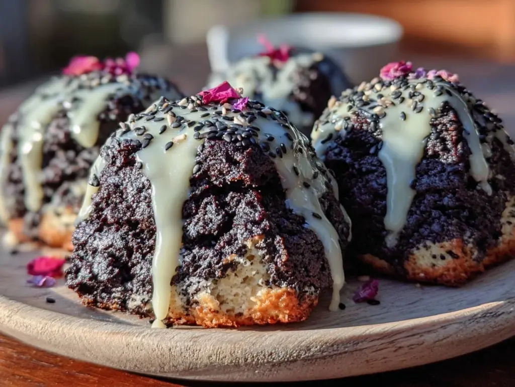 crispy black sesame scones - featured image