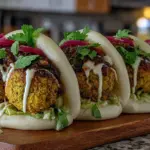crispy falafel bao buns - featured image
