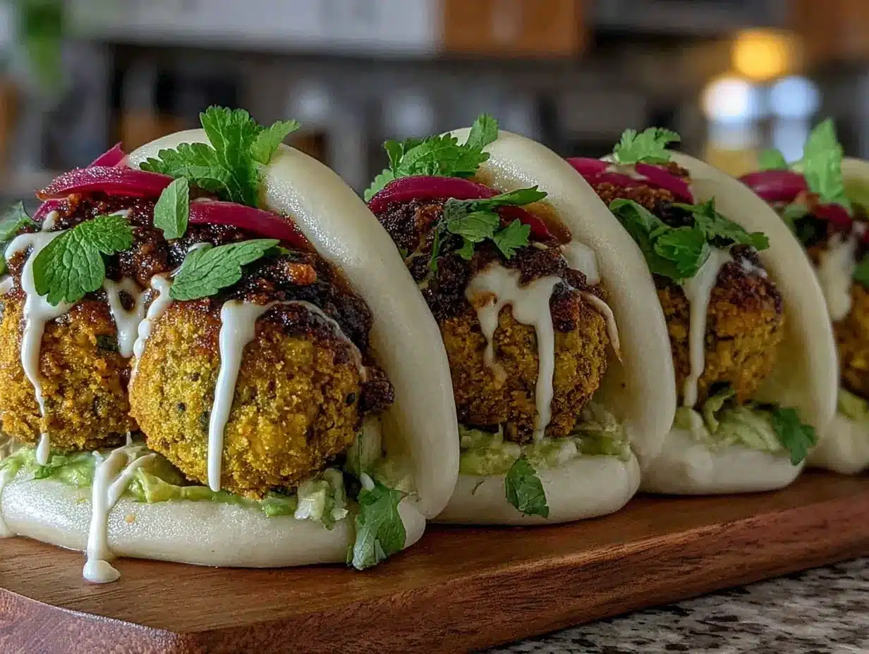 crispy falafel bao buns preparation steps