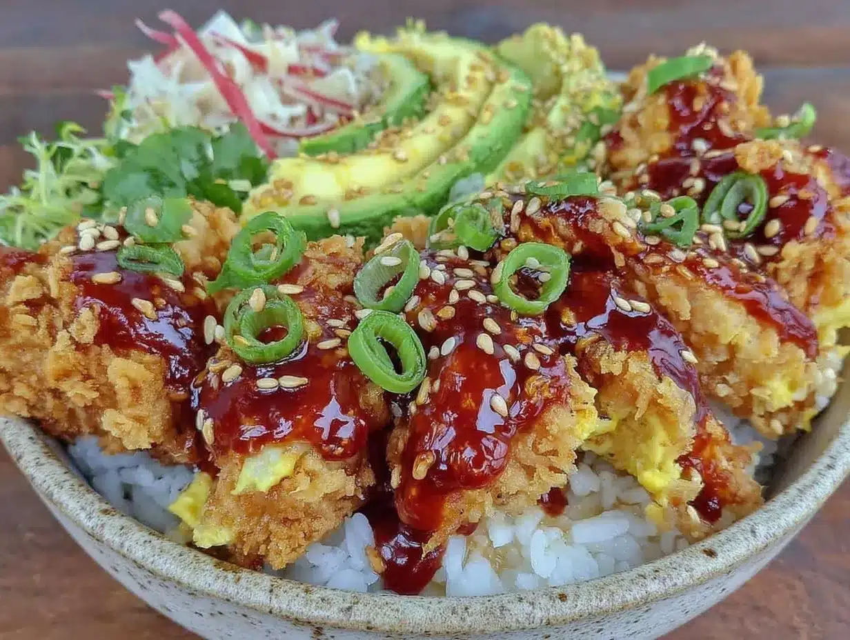 crispy korean fried chicken burrito bowl preparation steps