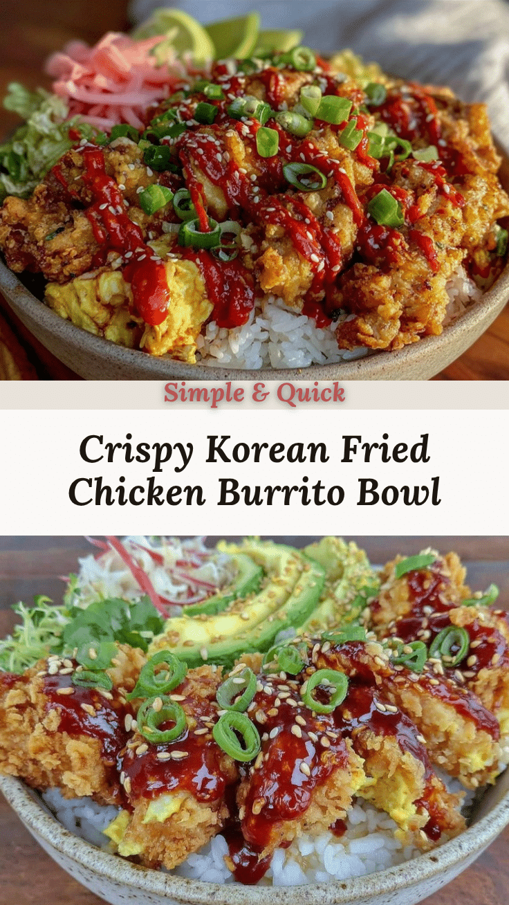 crispy korean fried chicken burrito bowl recipe