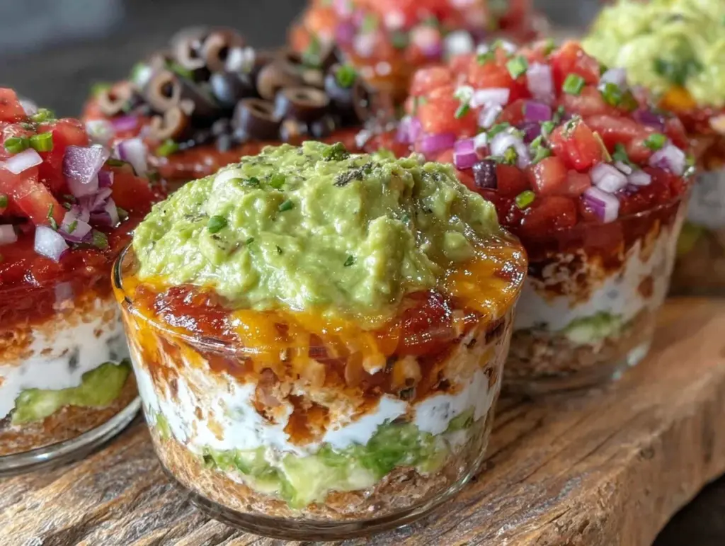 easy 7-layer dip cups - featured image
