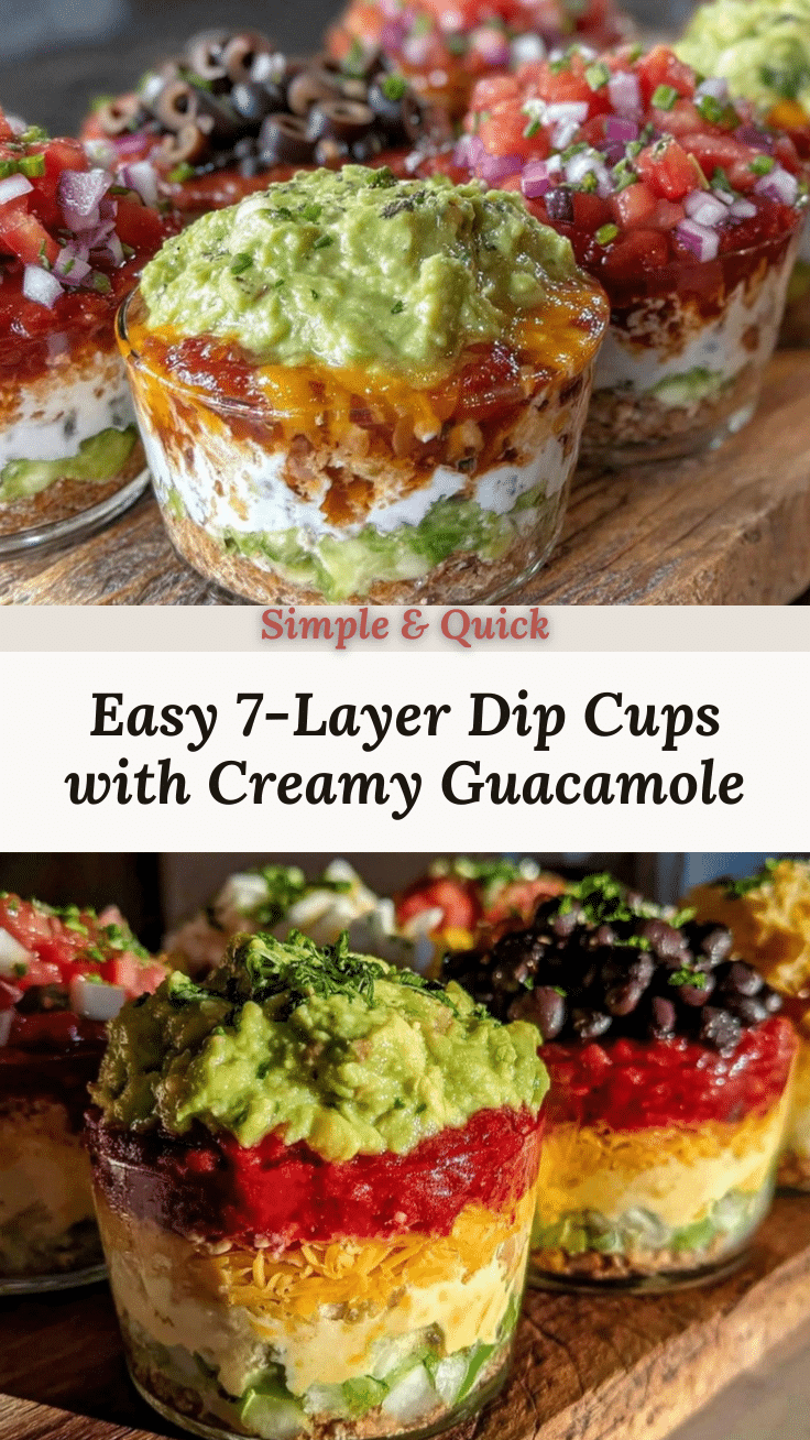 easy 7-layer dip cups recipe