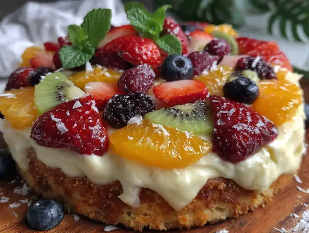 easy creamy fruit pizza - featured image