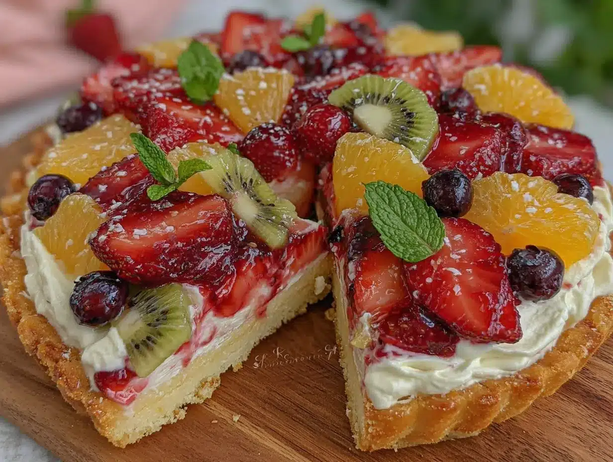 easy creamy fruit pizza preparation steps