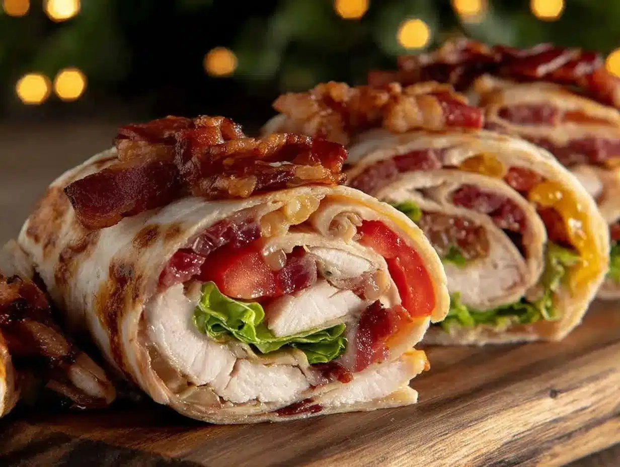 Easy Crispy Pinwheel Turkey Club Roll-Ups preparation steps