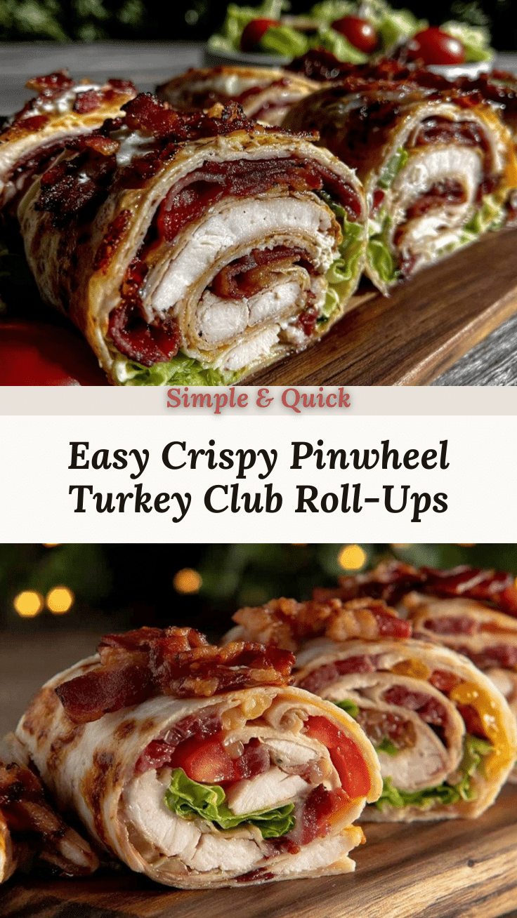 Easy Crispy Pinwheel Turkey Club Roll-Ups recipe
