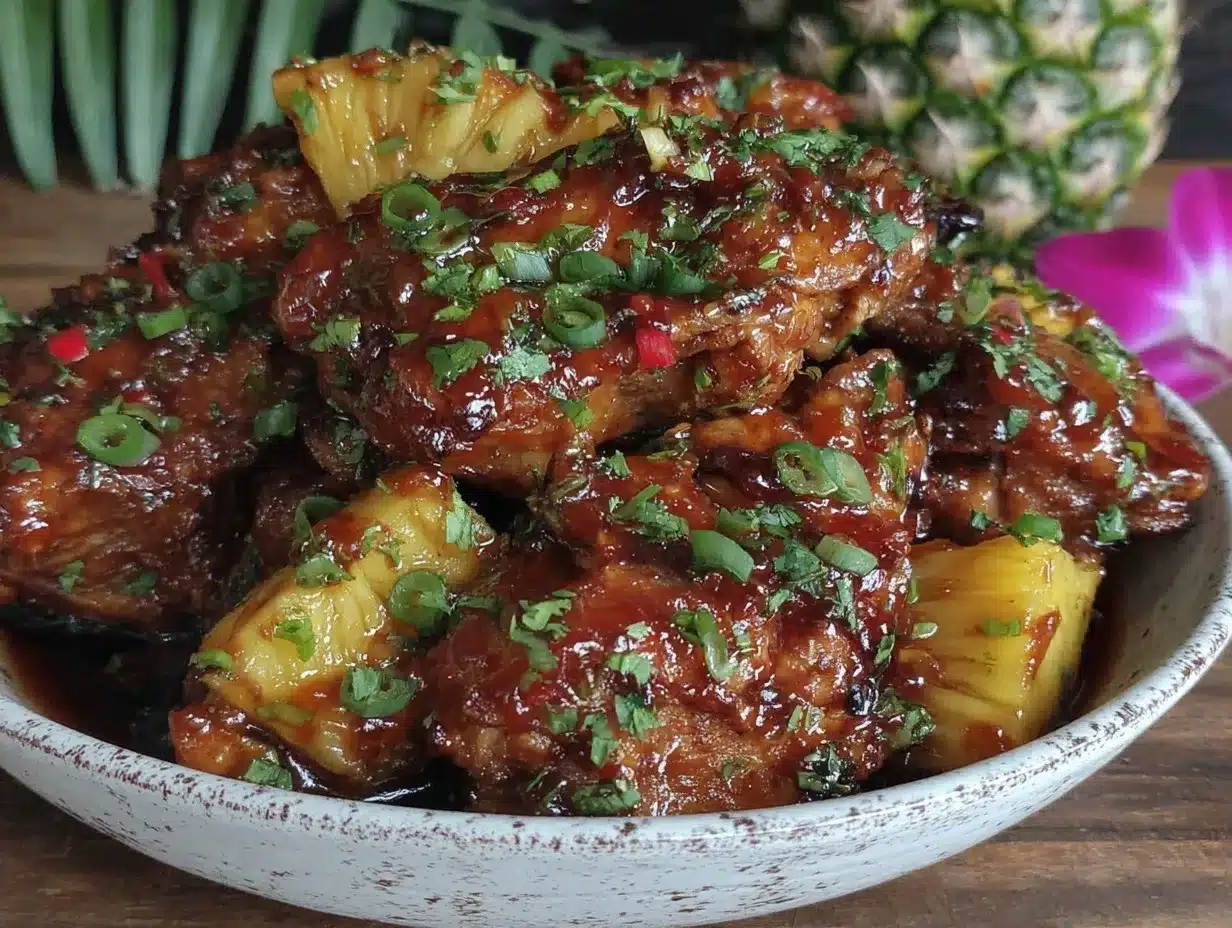 Easy Crockpot Hawaiian Pineapple Chicken Teriyaki preparation steps