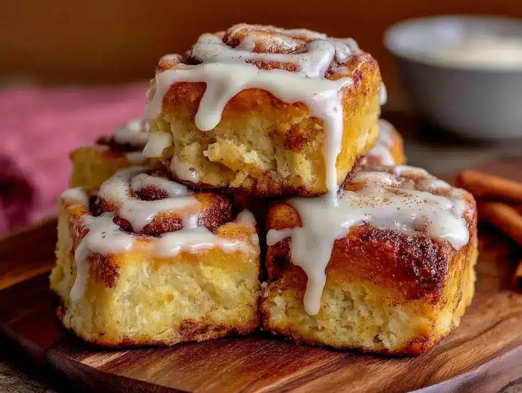 fluffy sourdough cinnamon rolls - featured image