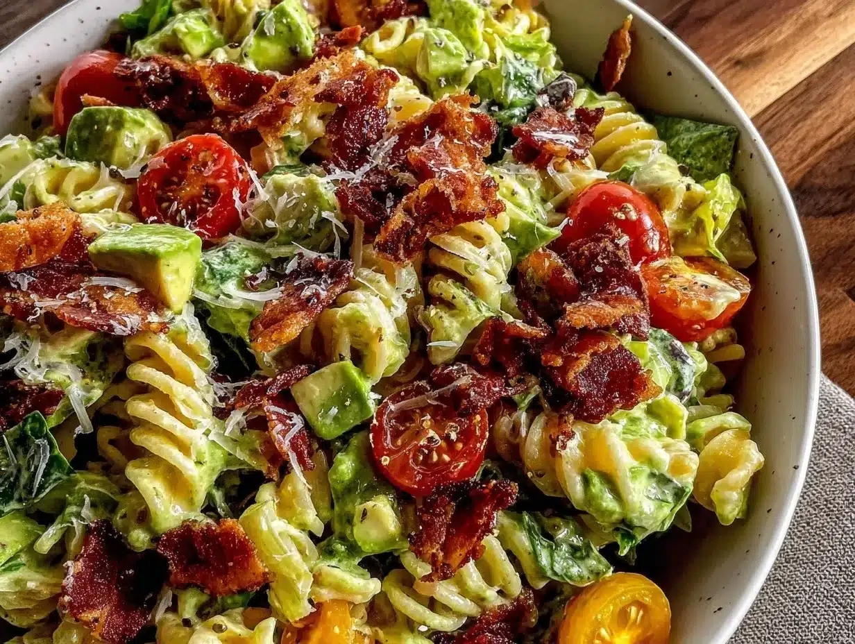 fresh BLT pasta salad preparation steps