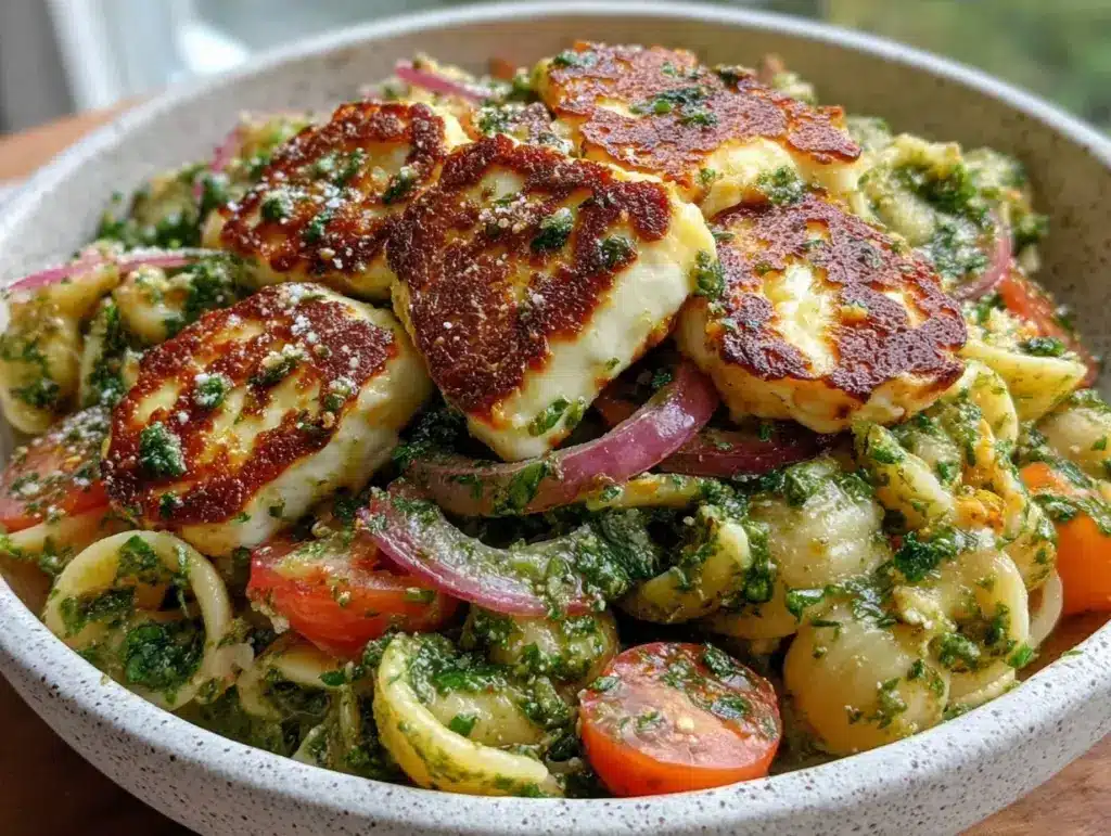 fresh chimichurri pasta salad - featured image