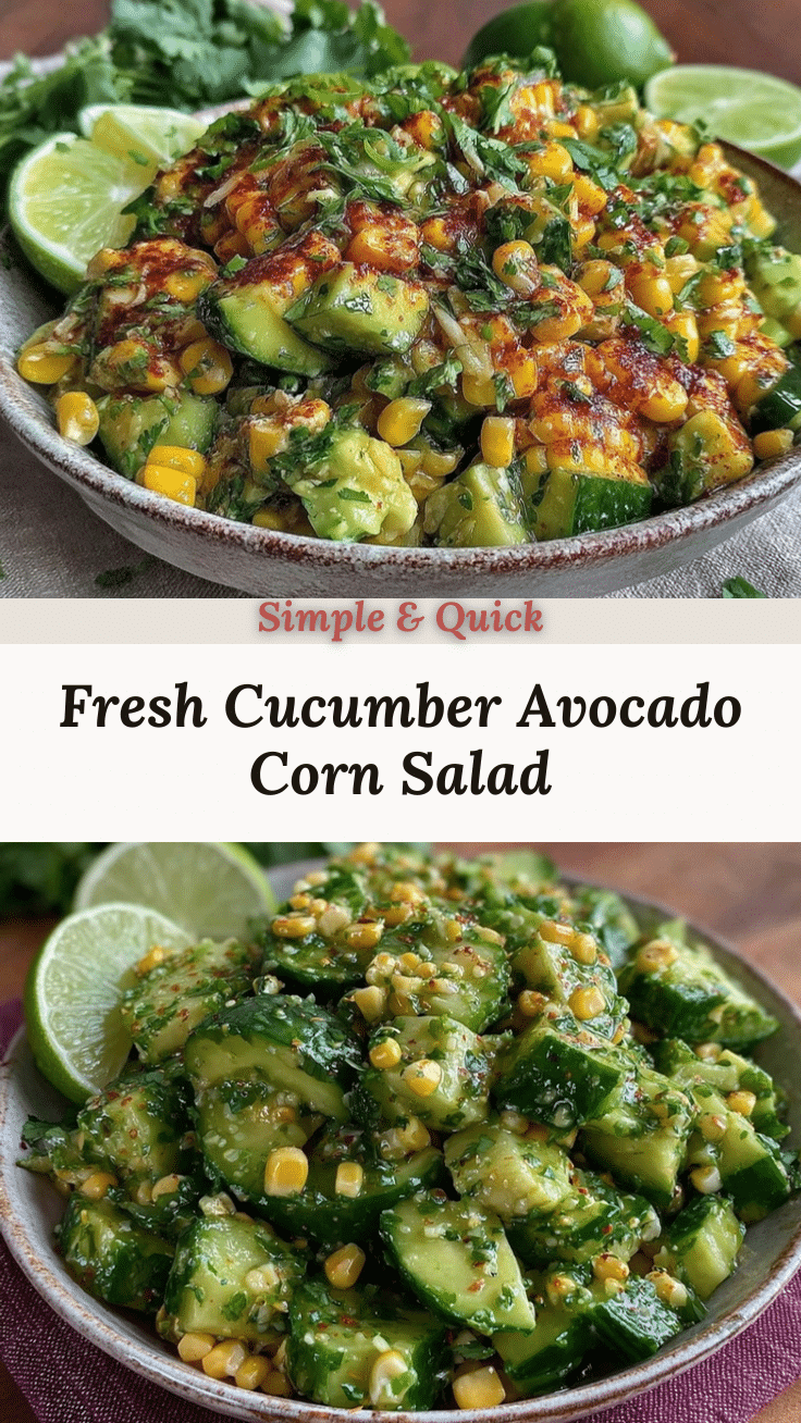fresh cucumber avocado corn salad recipe