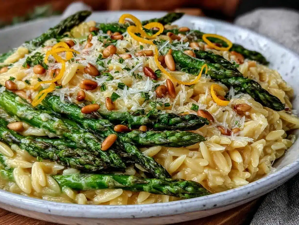 Fresh Lemon Asparagus Orzo preparation steps