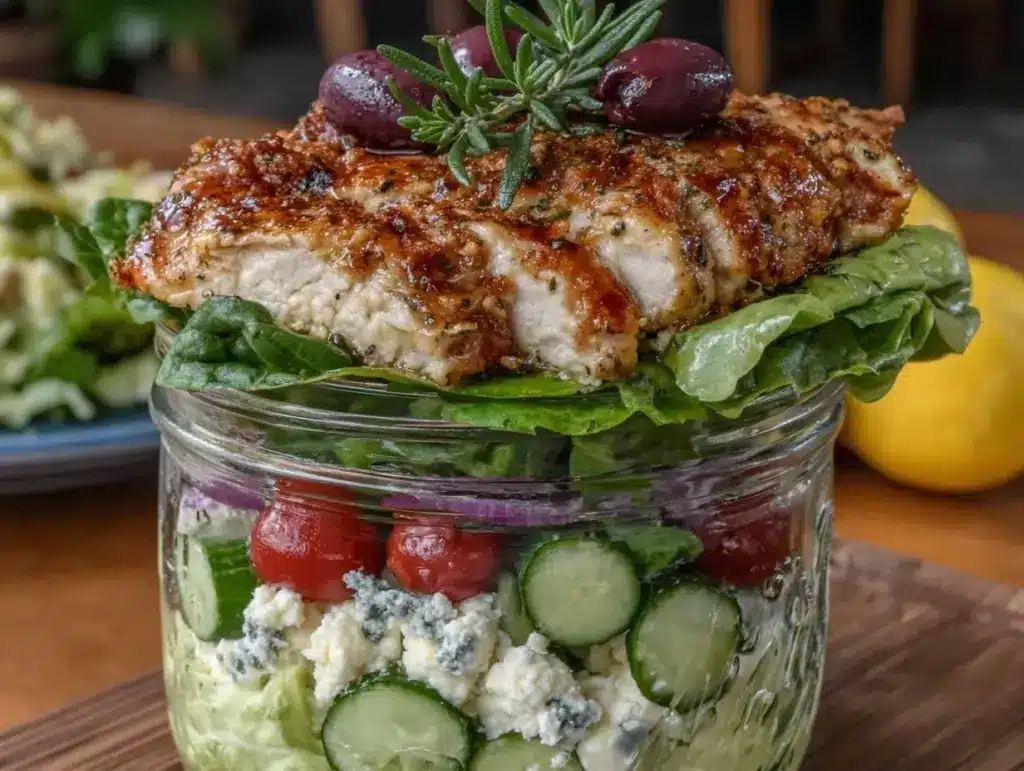 Fresh Mason Jar Greek Salad - featured image