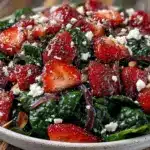 fresh strawberry spinach salad - featured image