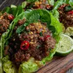 fresh thai larb lettuce cups - featured image
