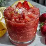 frozen strawberry mango lemonade slush - featured image
