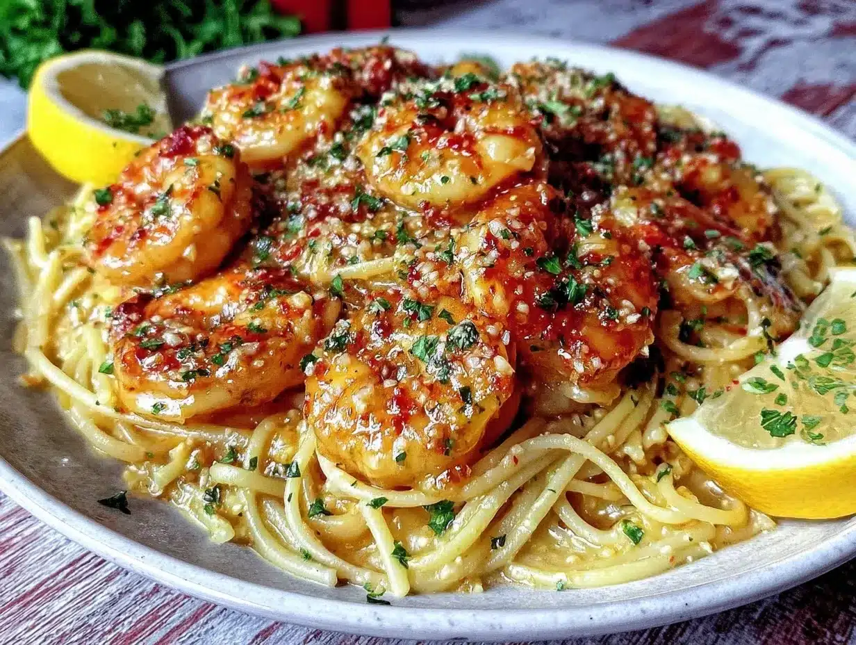 garlic butter shrimp scampi linguine preparation steps