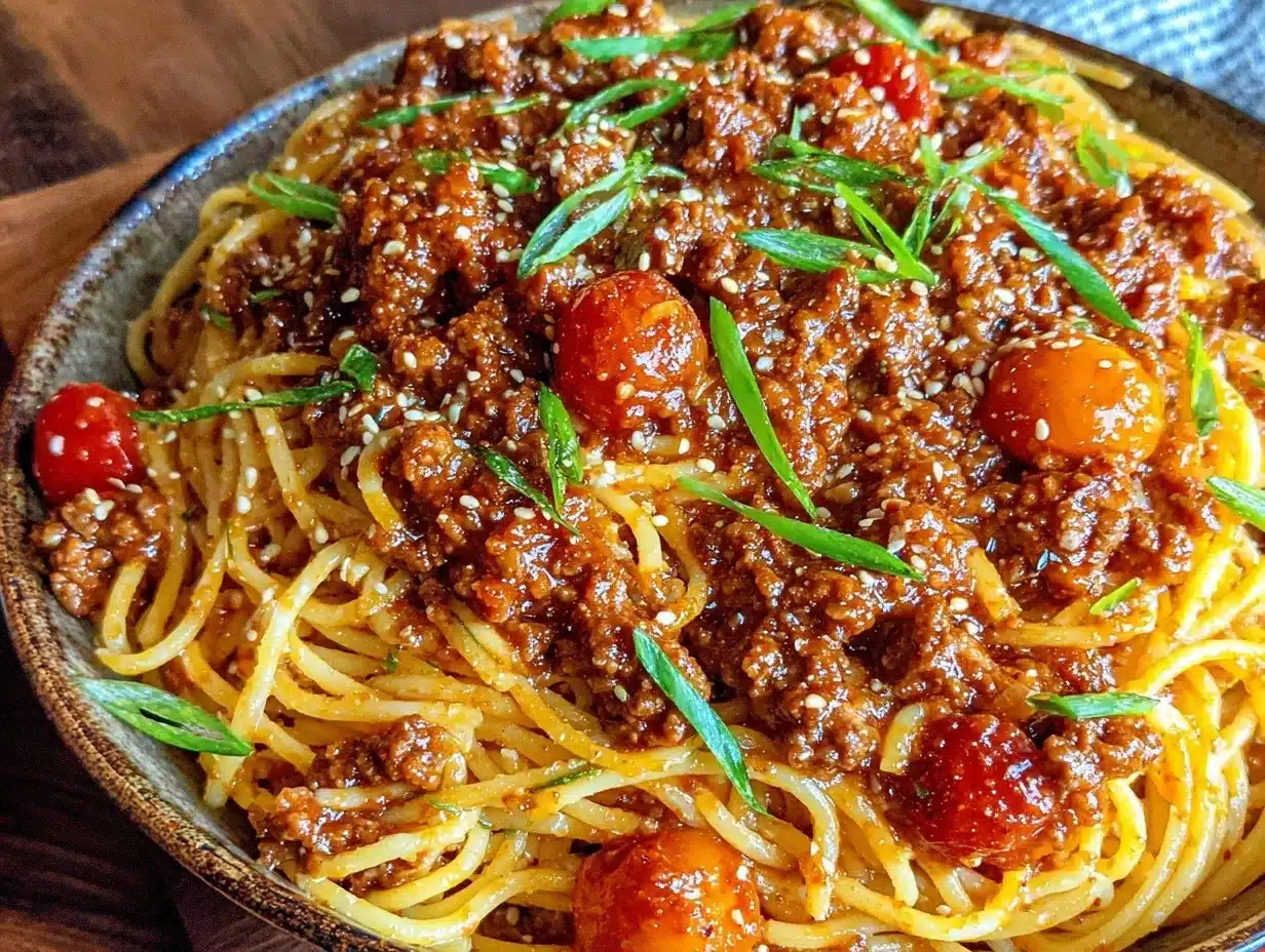 gochujang bolognese recipe preparation steps