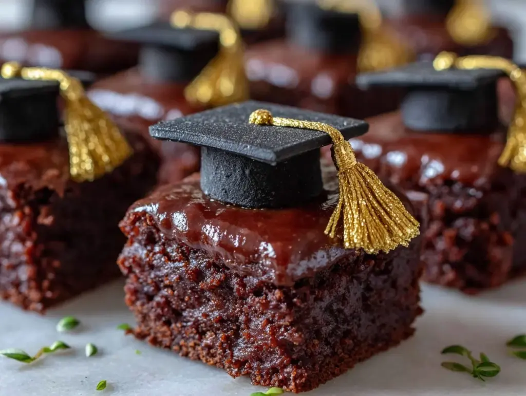 graduation cap brownie bites - featured image