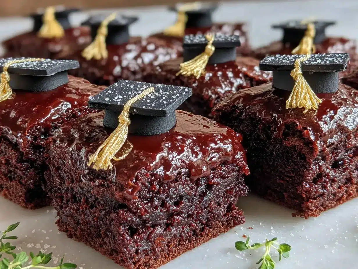graduation cap brownie bites preparation steps