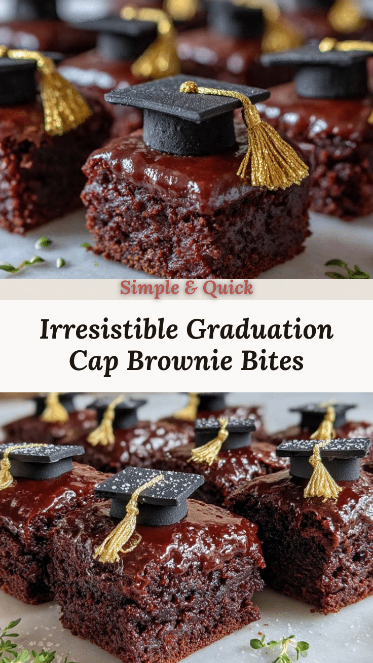 graduation cap brownie bites recipe