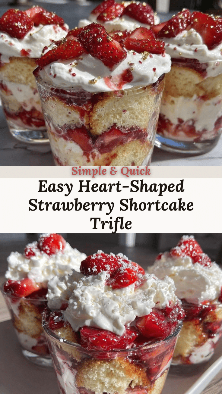 heart-shaped strawberry shortcake trifle cups recipe