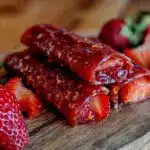 homemade fruit roll-ups with real strawberries - featured image