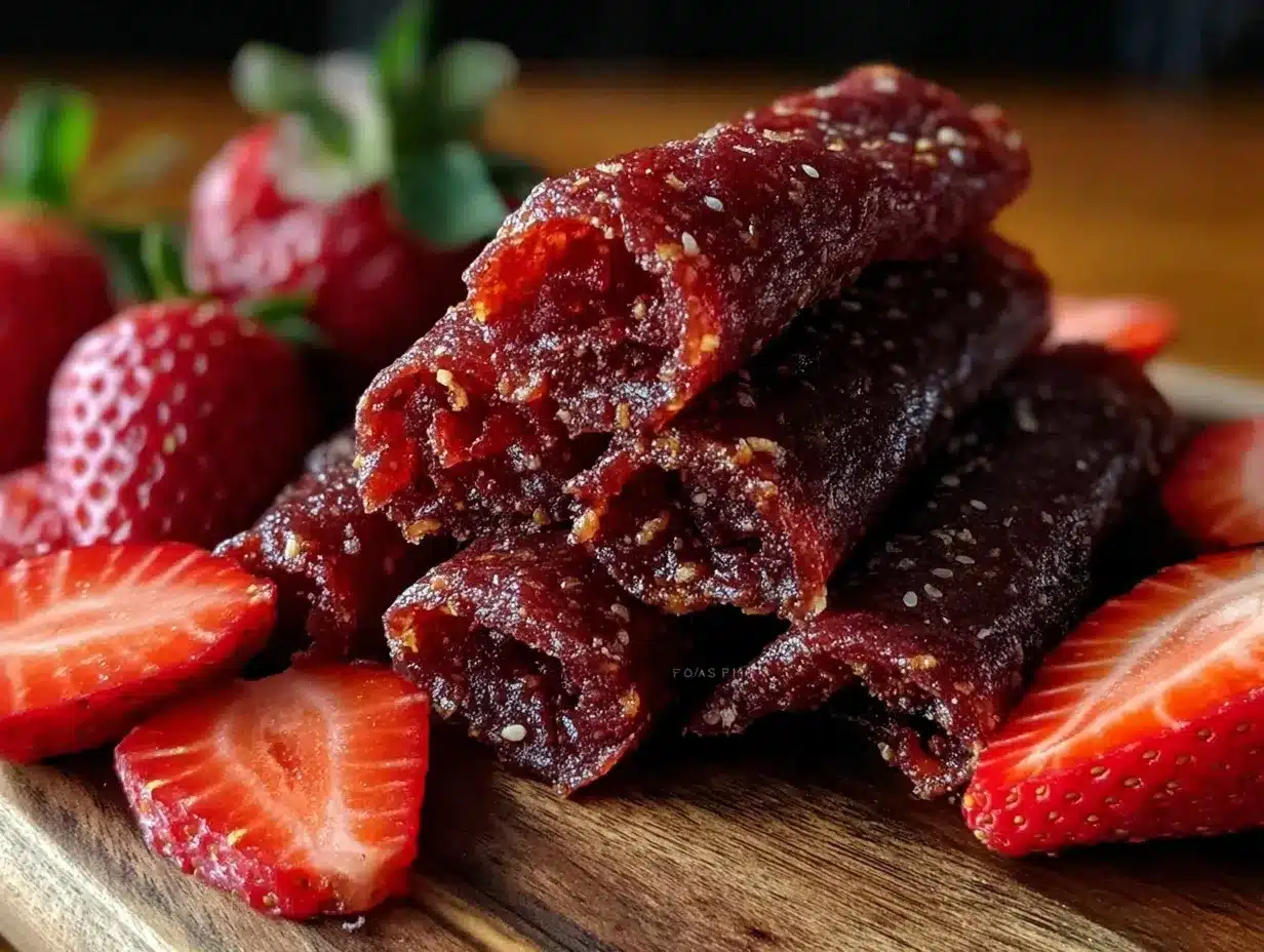 homemade fruit roll-ups with real strawberries preparation steps