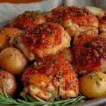 honey mustard chicken with roasted potatoes - featured image